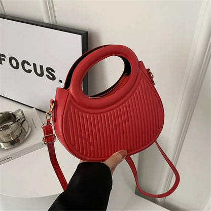 Chic Stripe Crossbody Bag for Women in Synthetic Leather