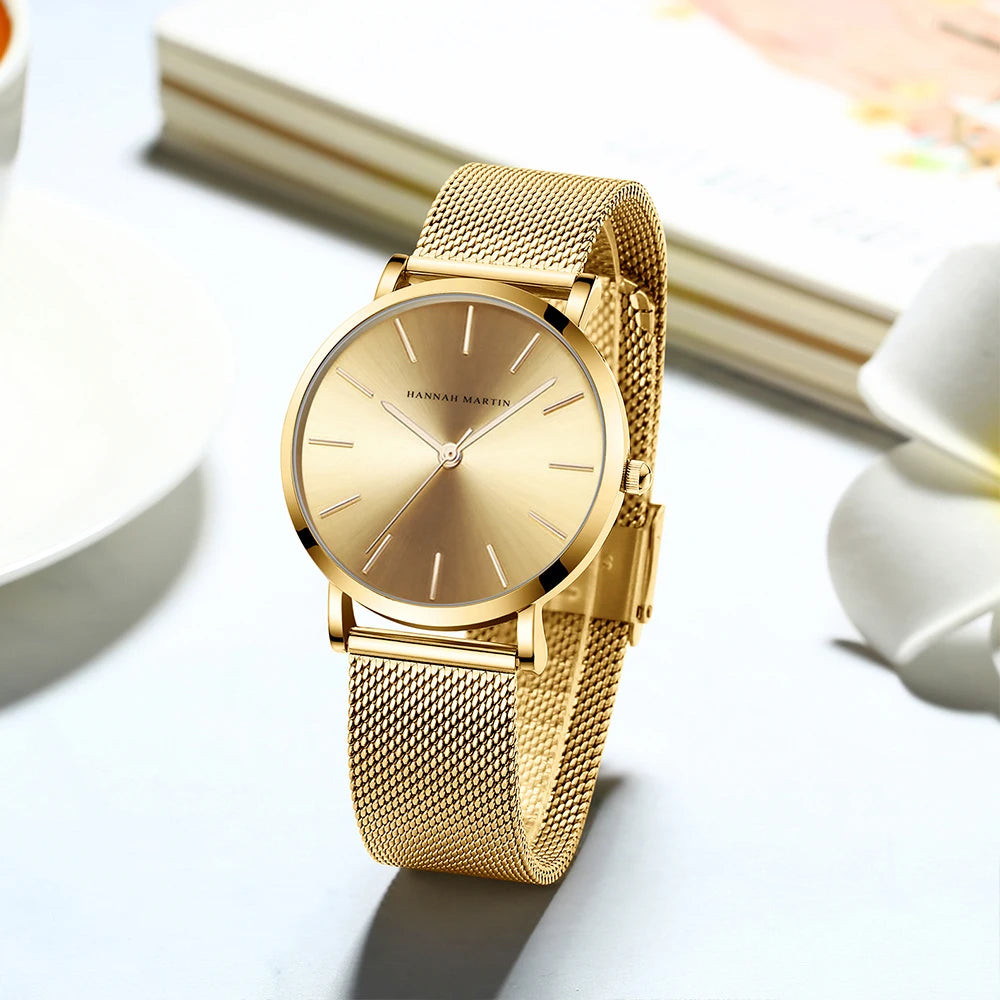 Hannah Martin Women 36mm Rose Gold Quartz Watch