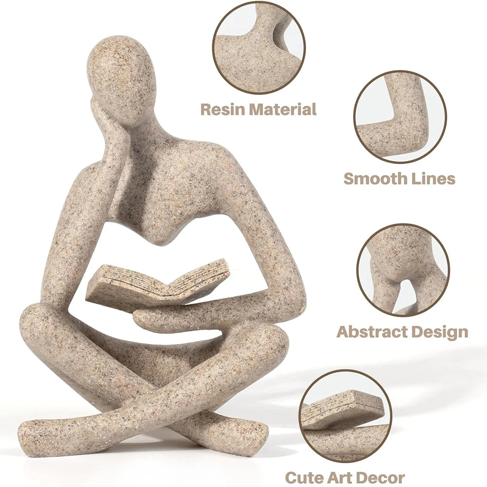 Abstract Thinker Sculpture Figurine in Resin
