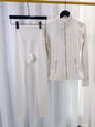 Gold Zipper Jacket and Yoga Pants Set