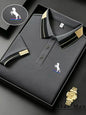 Men's Summer Casual Polo Shirt with Horse Embroidery