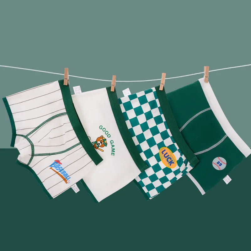 Children's Cotton Underwear Boy Briefs with Cartoon Design