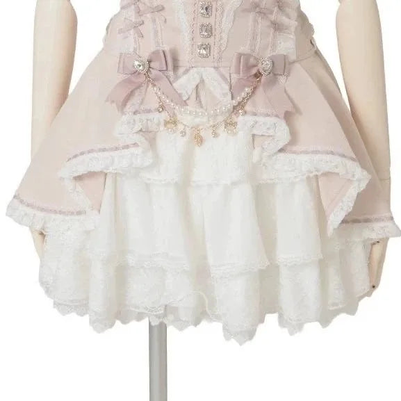 Japanese Sweet Lolita Mini Skirt Women Retro Lace Skirt