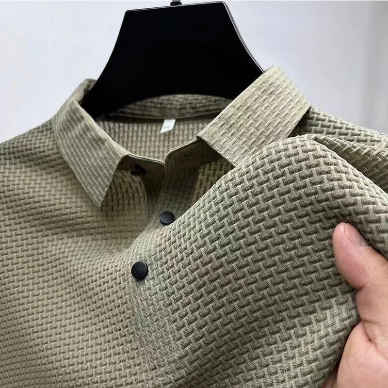 Men's Casual Short Sleeve Solid Color Polo Shirt