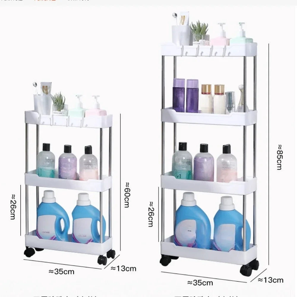 Multi-layer Metal Storage Trolley for Bathroom and Kitchen