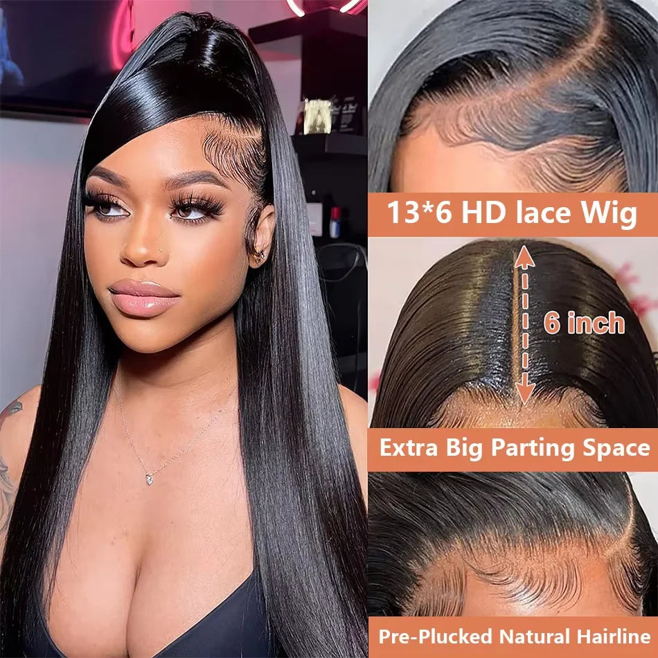 30 Inch Natural Black 360 Lace Front Human Hair Wig