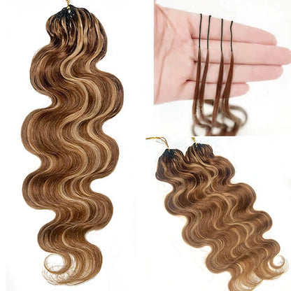 Highlight Body Wave Feathered Crochet Human Hair Extensions