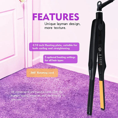 2-in-1 Mini Hair Straightener and Curling Iron