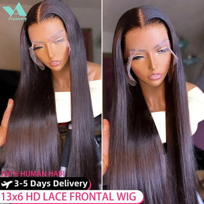Bone Straight Lace Front Wig 30 40 Inch Human Hair