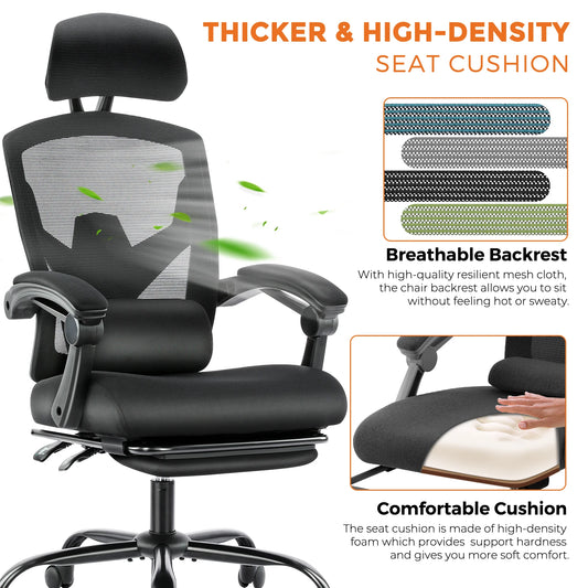 MCQ High Back Ergonomic Gaming Office Chair with Lumbar Support