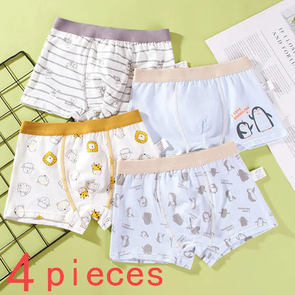 Boys Cotton Cartoon Print Boxer Briefs