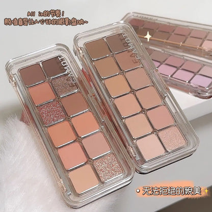 12-Color Matte Eyeshadow Palette Tea Apricot Earth Tones