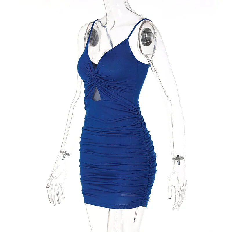 Spaghetti Strap Bodycon Dress Women Backless Slim Dress