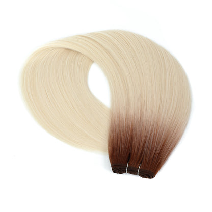 30 Inch Bone Straight Synthetic Hair Bundles Piano Blonde Ombre