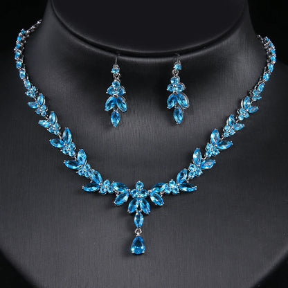 Emmaya Jewelry Set for Women Cubic Zirconia Earrings and Necklace