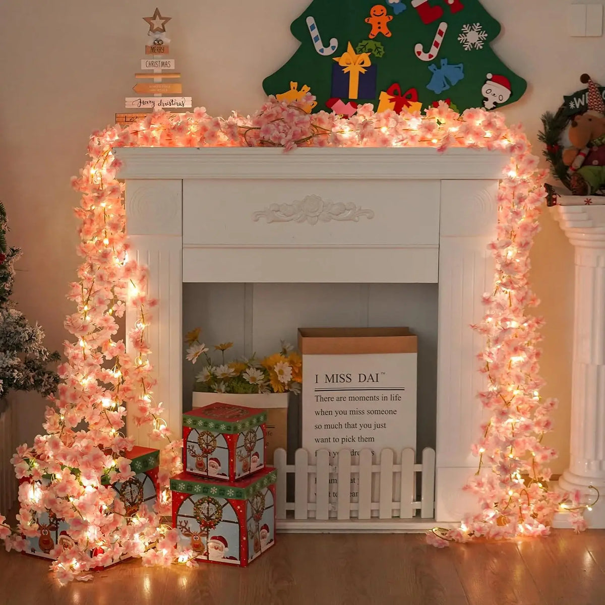 Artificial Flower Garland Lights for Home Decoration