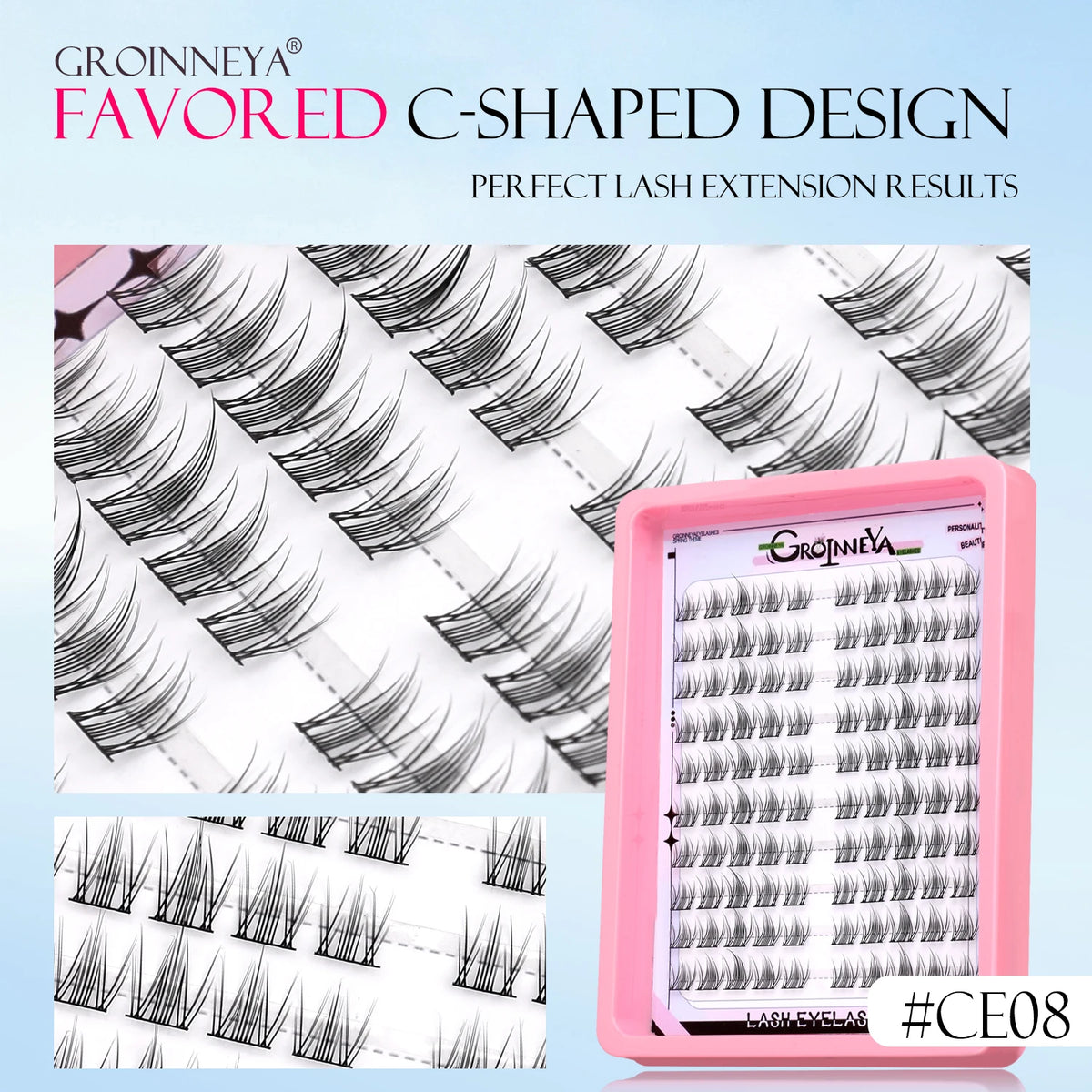GROINNEYA C-Curl Cluster Eyelashes