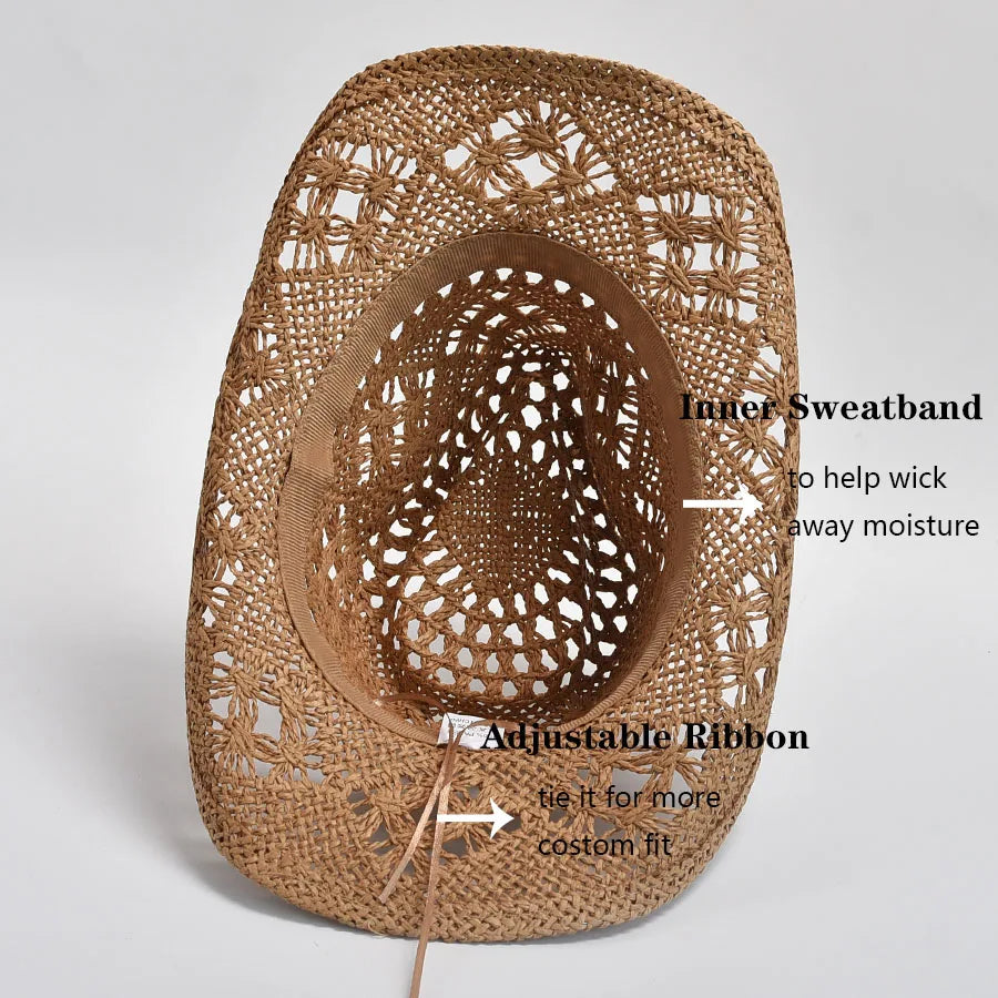 Hand Woven Straw Sun Hat for Women with Shell Decoration