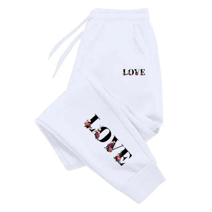 Womens LOVE Letter Print Casual Sweatpants