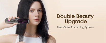 Cordless Hair Straightener Brush with LCD Display