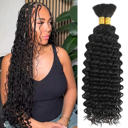 Deep Wave Bulk Human Hair 100g for Braiding