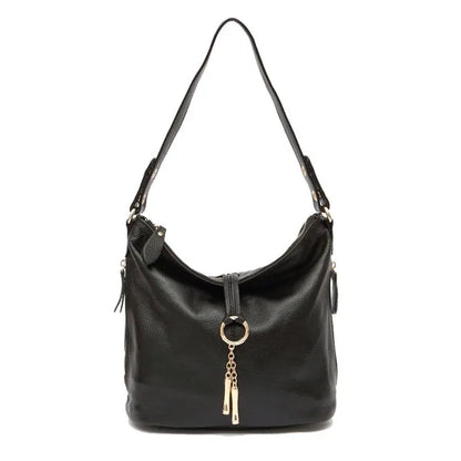 Zency Red Genuine Leather Hobo Shoulder Bag