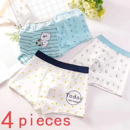 Boys Cotton Cartoon Print Boxer Briefs