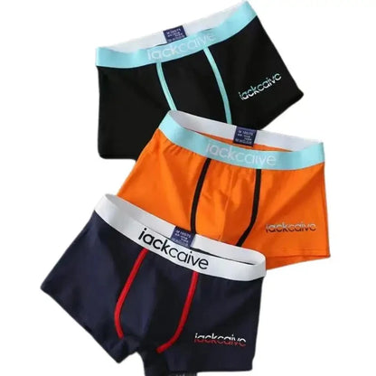 Cotton Boxer Shorts for Men 3Pcs Breathable Underwear