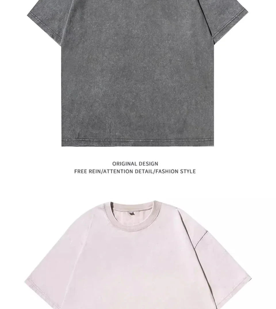 American Style Retro Heavyweight Cotton T-Shirt
