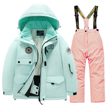 Winter Skiing Suit for Boys and Girls, Waterproof Polyester