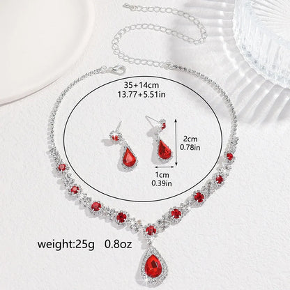 Water Drop Necklace and Earrings Set for Women