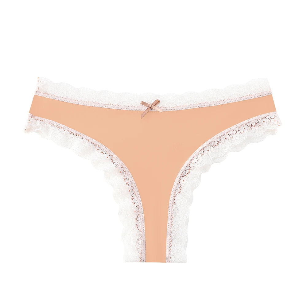 BZEL Women Lace Thong Panties Low-Waist G-String Leopard