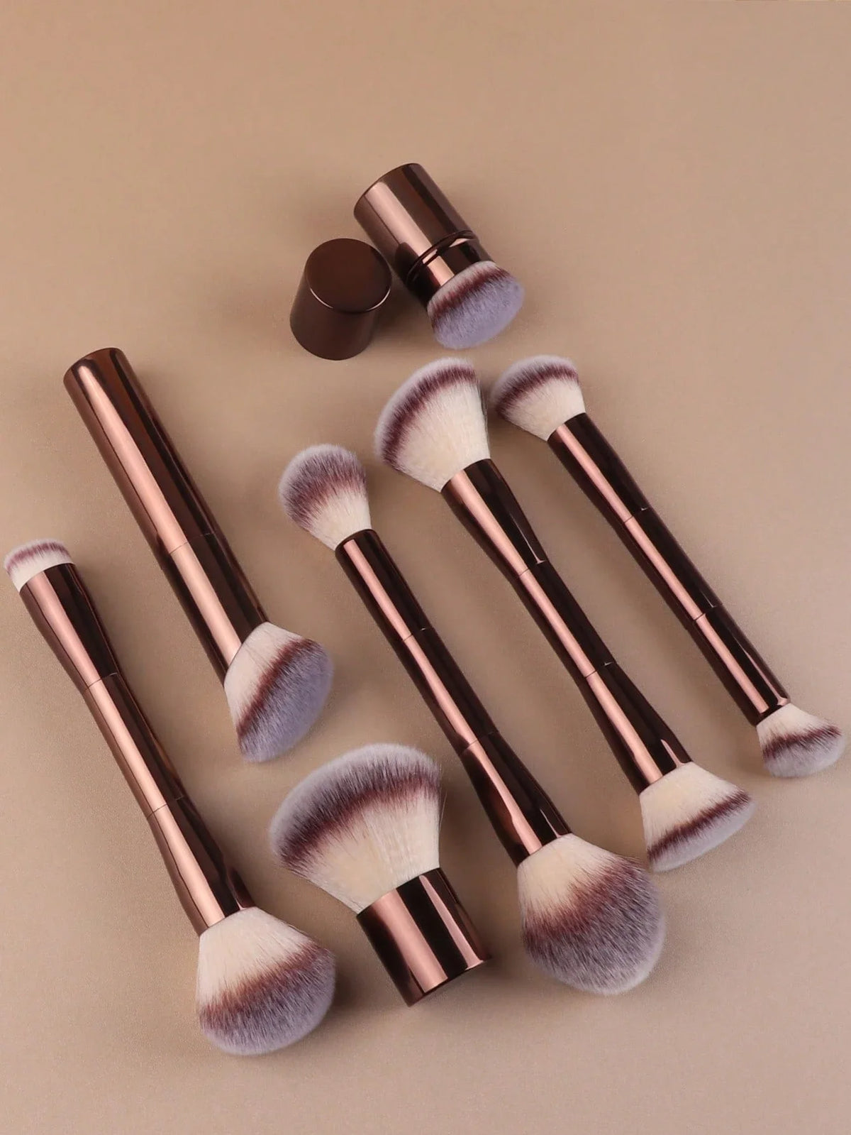 7pcs Makeup Brush Set with Wool Fiber Bristles