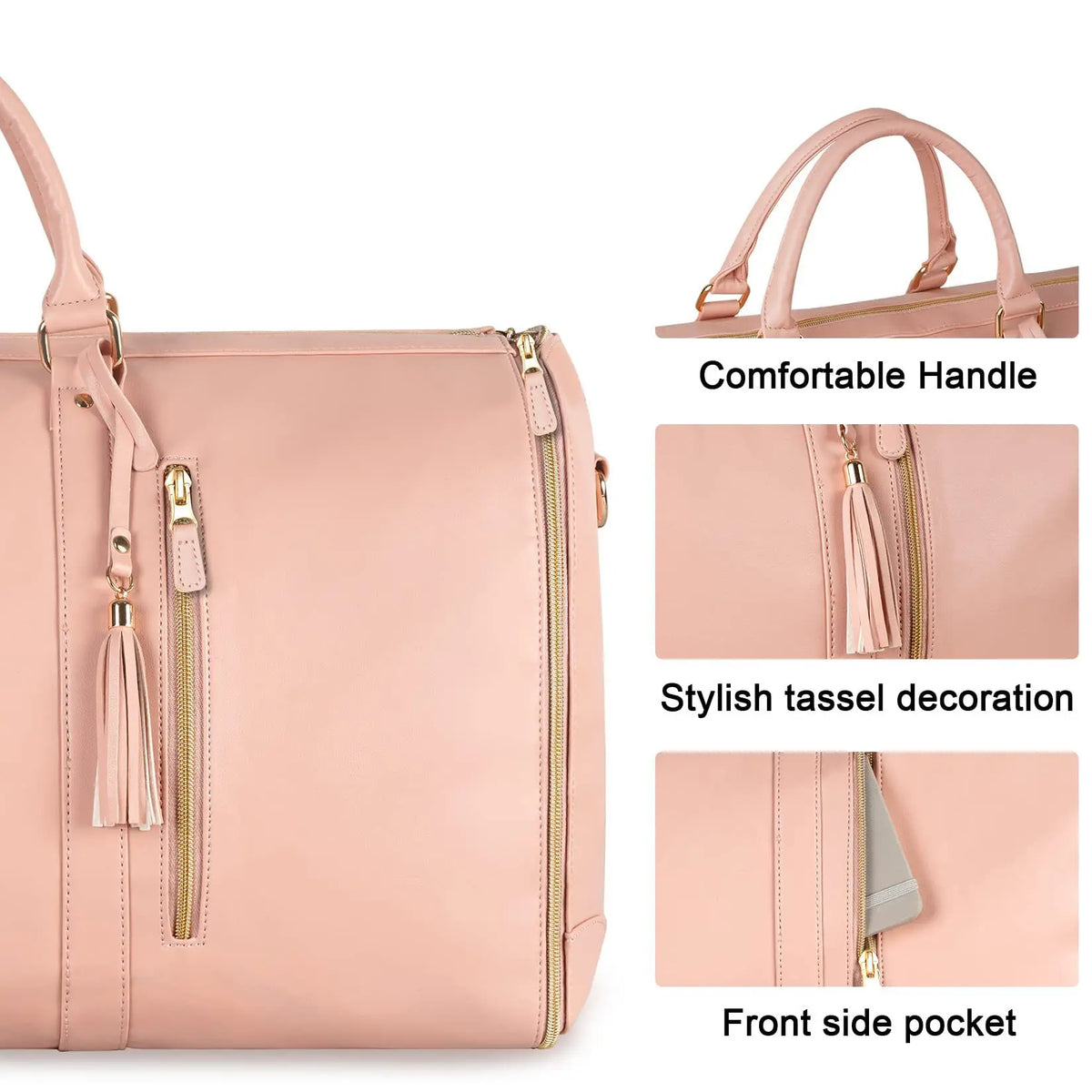 Foldable PU Leather Duffel Bag for Women's Travel