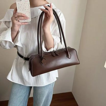 Vintage Cowhide Shoulder Bag for Women