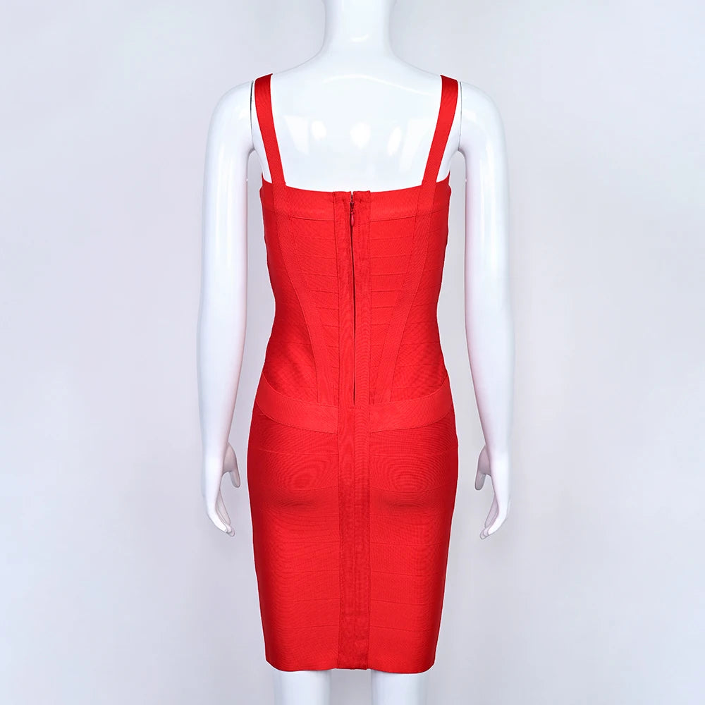BEAUKEY Blue Mini Bandage Dress for Women XL