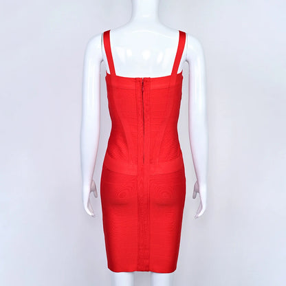 BEAUKEY Blue Mini Bandage Dress for Women XL