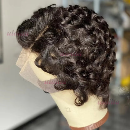 Chioma Curly Pixie Cut Wig Short Bob Human Hair Black