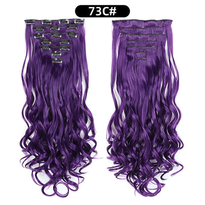 22 Inch Curly Wavy Clip In Hair Extensions Synthetic