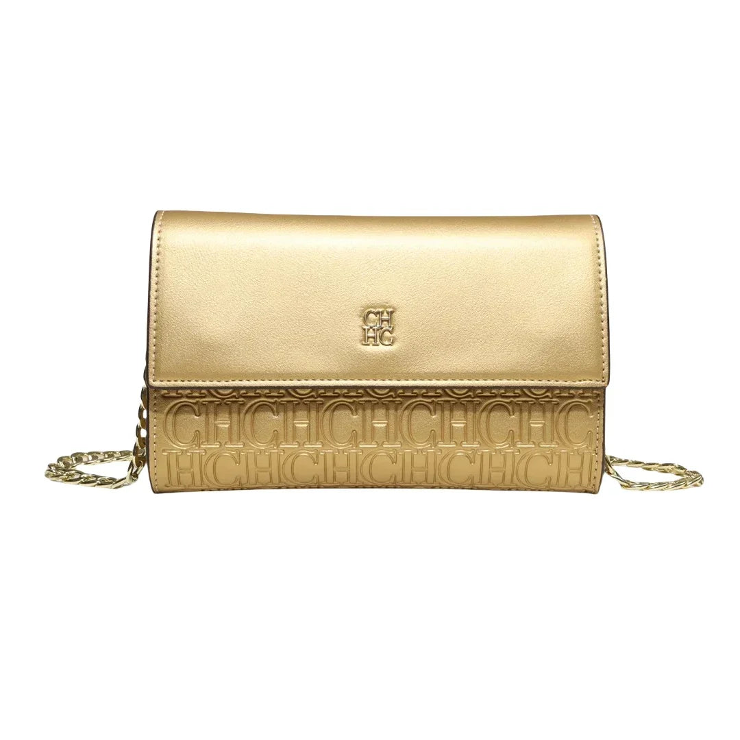 CH Women PU Leather Crossbody Bag with Metal Chain