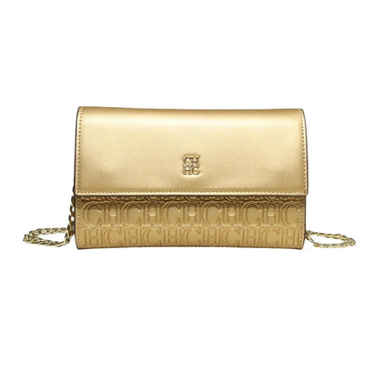 CH Women PU Leather Crossbody Bag with Metal Chain