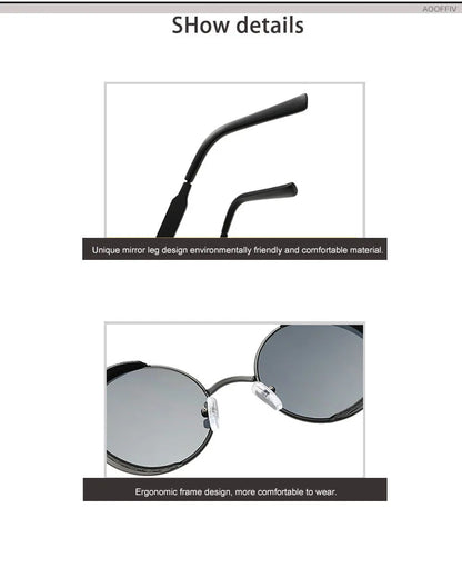 Metal Alloy Round Sunglasses for Men
