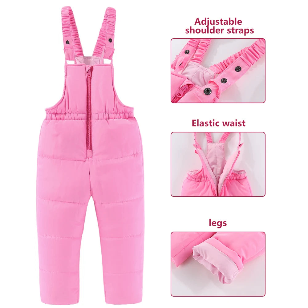 Kids Hooded Ski Suit Cotton Winter Outerwear