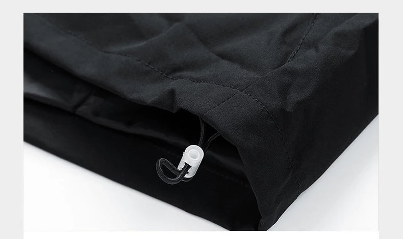 Men's Waterproof Hooded Jacket Cargo Black Softshell