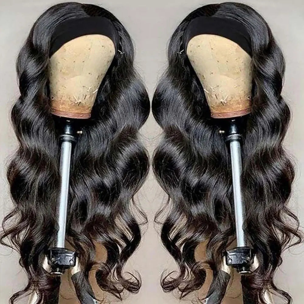 Body Wave Human Hair Headband Wig 200% Density 30-40 Inch