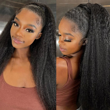 Kinky Straight V Part Wig 220% Density Human Hair