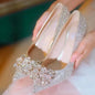 Elegant Crystal Pointed Toe High Heel Pumps for Women