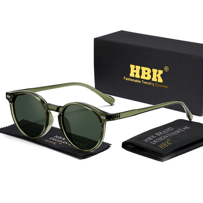 HBK Fashion Sunglasses Men Round TR90 Frame UV400