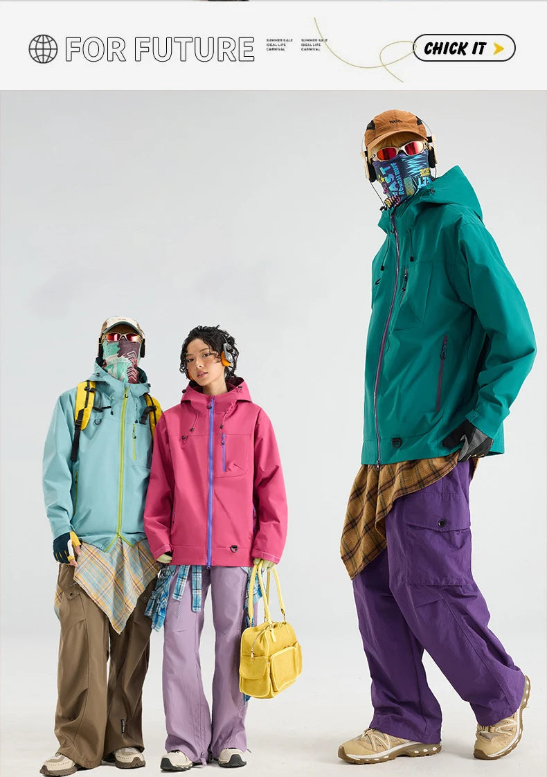 Unisex Waterproof Hiking Jacket Windbreaker