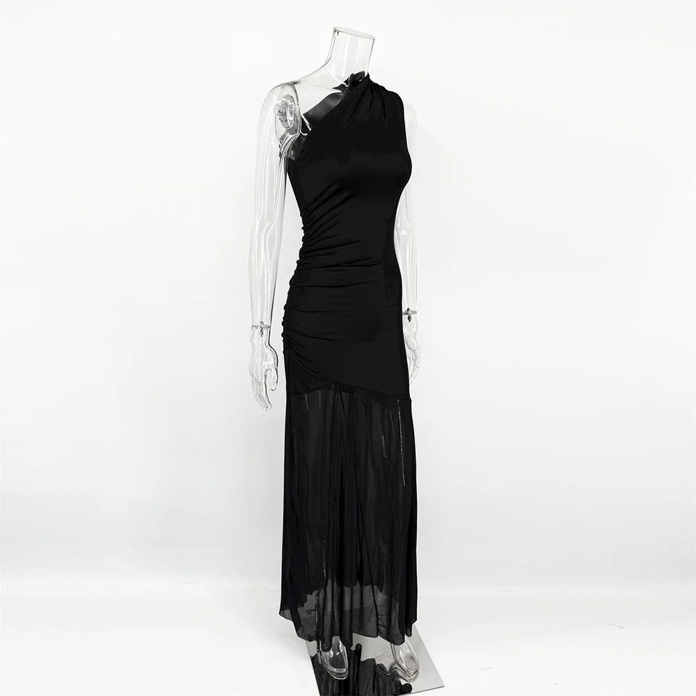 Ticketsx Off Shoulder Backless Slim Long Dress